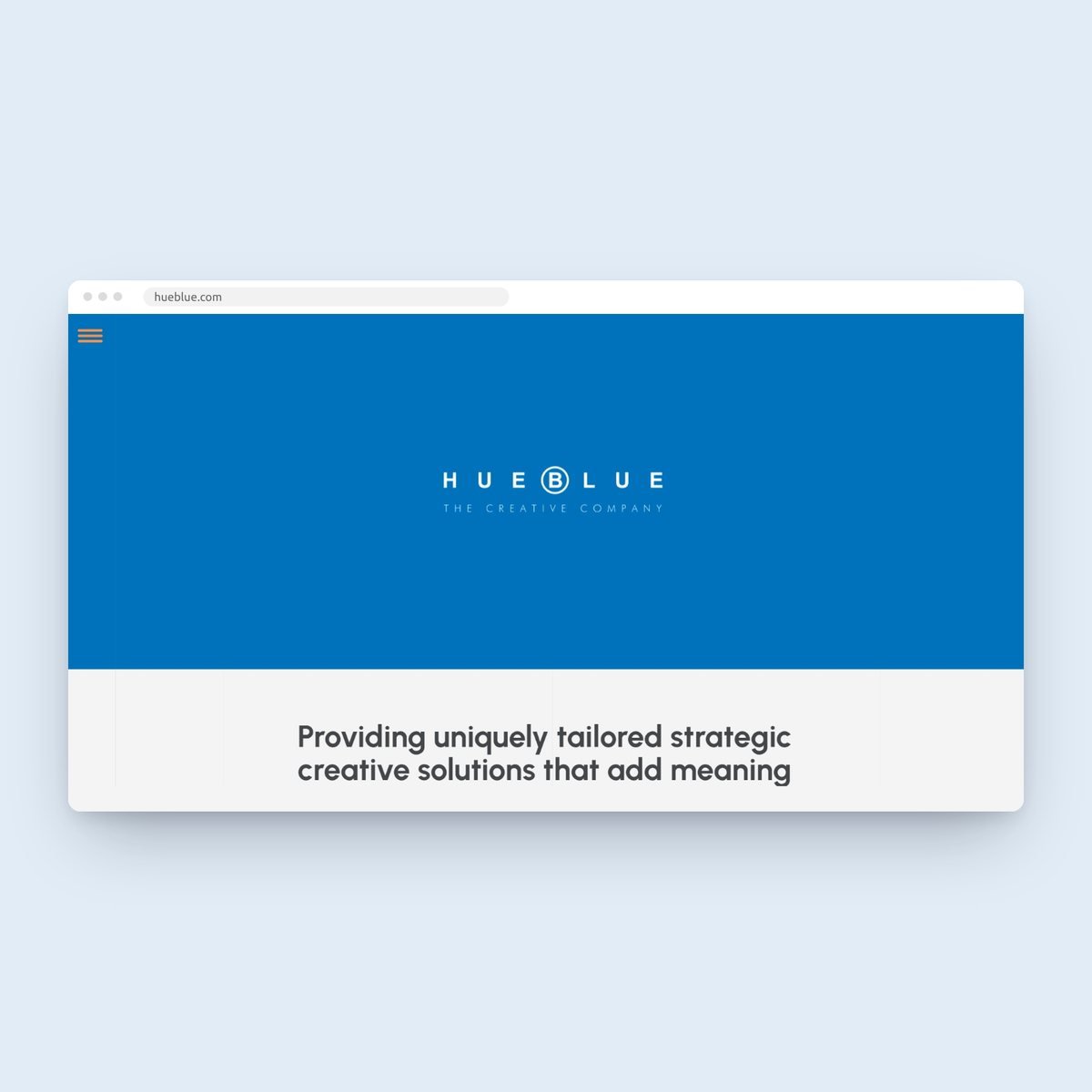 Hueblue website designed by Lushah Digital