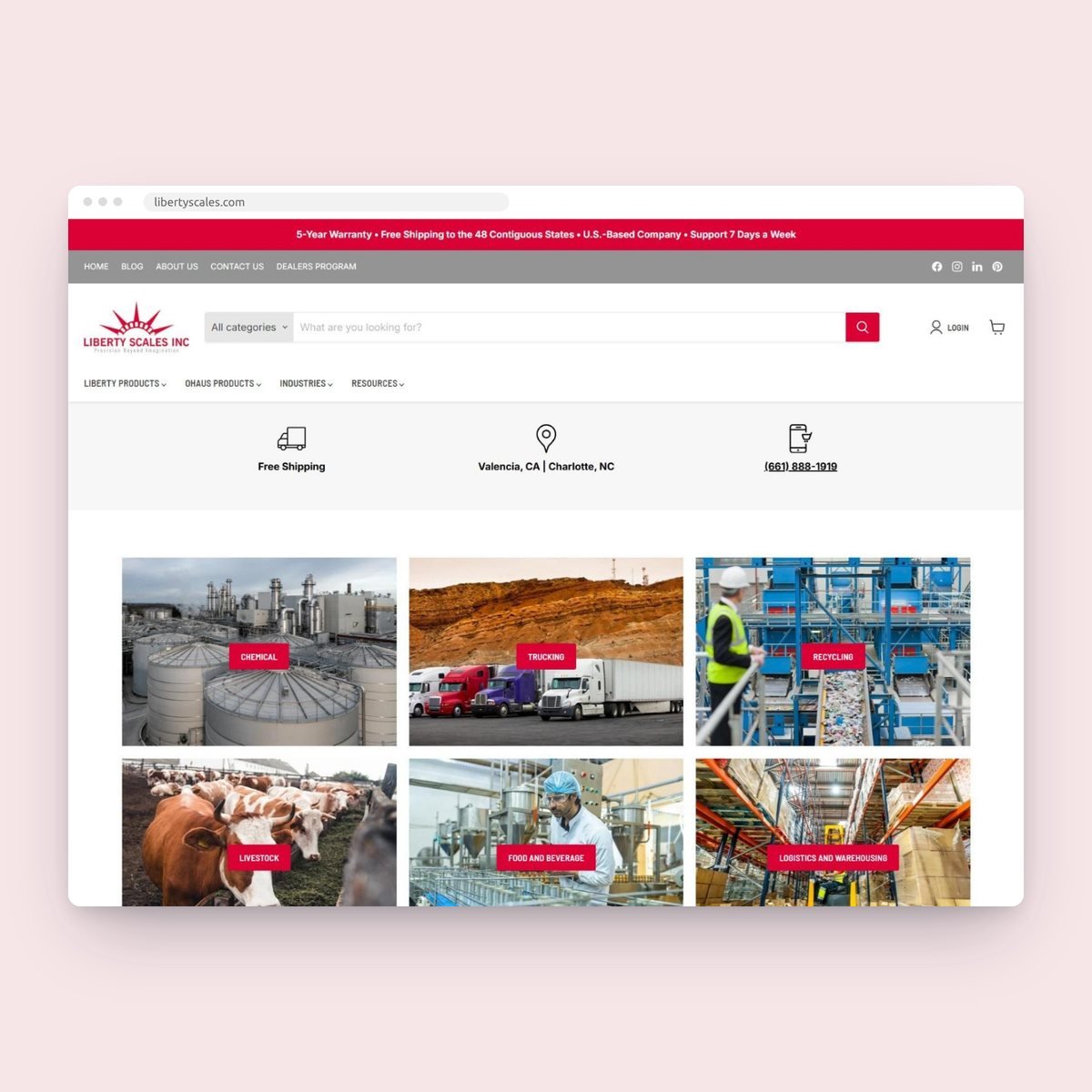 Liberty Scales Shopify store designed by Lushah Digital