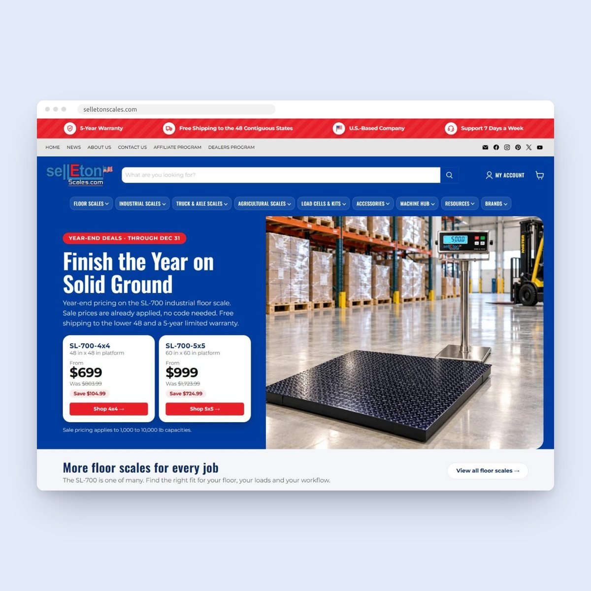 SellEton Scales Shopify store designed by Lushah Digital